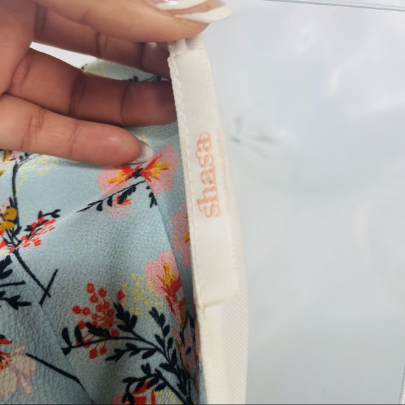 Shasa Women’s V-Neck Mint Summer Floral Print Spaghetti Strap A-line Dress Sz M - Picture 8 of 9